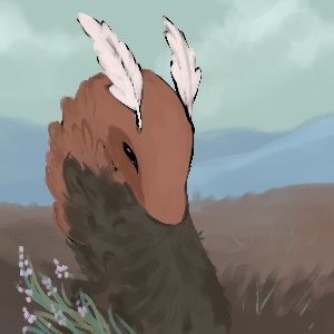 headshot of a brown esk with antennae