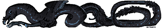 digital drawing of a black and blue wyrm, somewhat resembling what you'd see in a medieval manuscript.