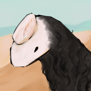 headshot drawing of a camel-like esk